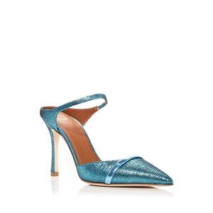 MALONE SOULIERS Womens Teal Strap Uma Toe Stiletto Slip On Sandals Shoes 38.5